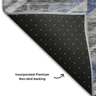 Piper Looms Mayfield Global AMF1091 Pewter Machine Washable Area Rug Backing Image