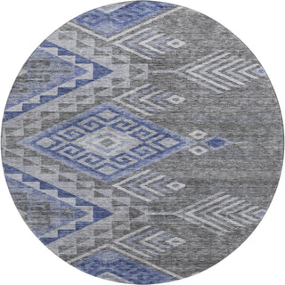 Piper Looms Mayfield Global AMF1091 Pewter Machine Washable Area Rug Round Main Image