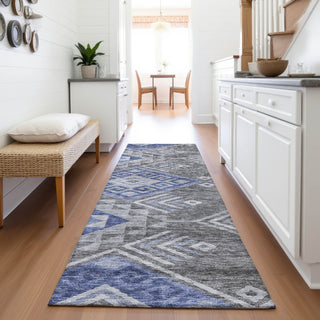 Piper Looms Mayfield Global AMF1091 Pewter Machine Washable Area Rug Runner Lifestyle Image Feature
