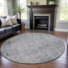 Piper Looms Mayfield Floral AMF1092 Ivory Machine Washable Area Rug Round Lifestyle Image Feature