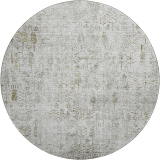 Piper Looms Mayfield Floral AMF1092 Silver Machine Washable Area Rug Round Main Image
