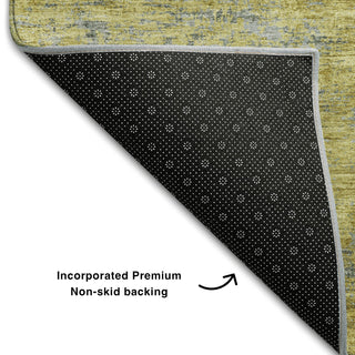 Piper Looms Mayfield Abstract AMF1093 Gold Machine Washable Area Rug Backing Image