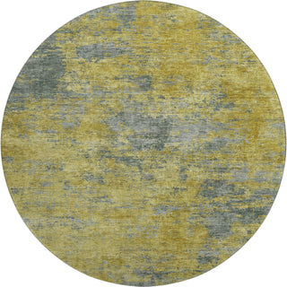 Piper Looms Mayfield Abstract AMF1093 Gold Machine Washable Area Rug Round Main Image
