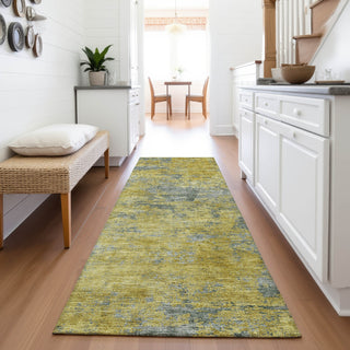 Piper Looms Mayfield Abstract AMF1093 Gold Machine Washable Area Rug Runner Lifestyle Image Feature