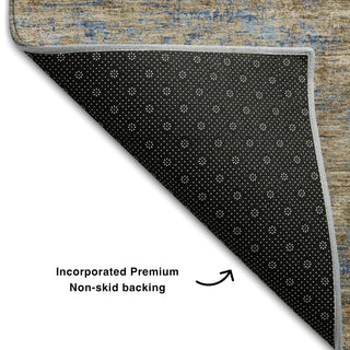 Piper Looms Mayfield Abstract AMF1093 Navy Machine Washable Area Rug Backing Image