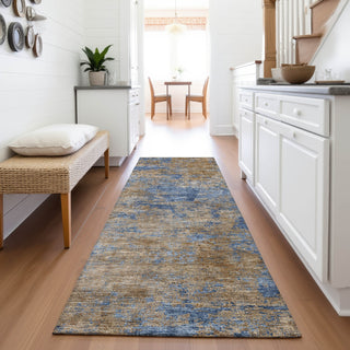 Piper Looms Mayfield Abstract AMF1093 Navy Machine Washable Area Rug Runner Lifestyle Image Feature