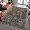 Piper Looms Mayfield Damask AMF1094 Navy Machine Washable Area Rug Lifestyle Image Feature