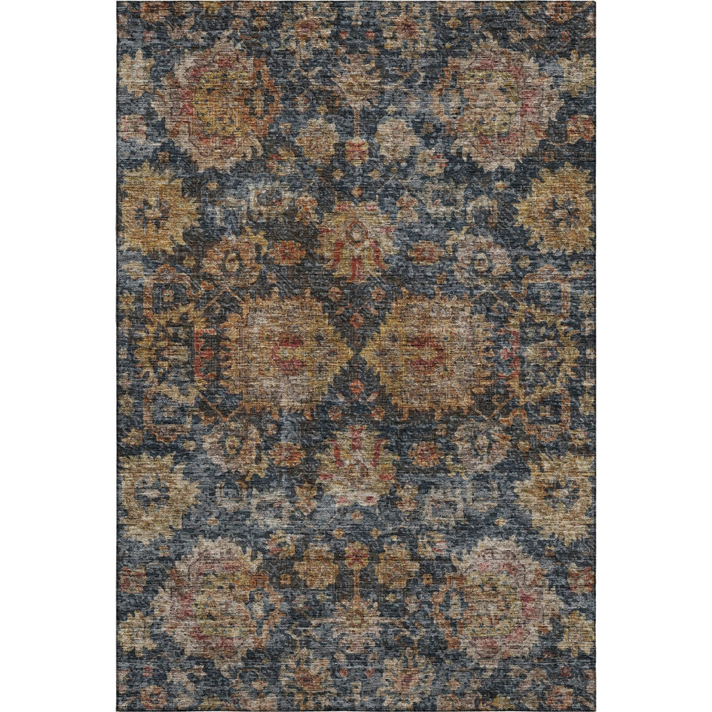 Piper Looms Mayfield Damask AMF1094 Navy Machine Washable Area Rug main image