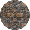 Piper Looms Mayfield Damask AMF1094 Navy Machine Washable Area Rug Round Main Image