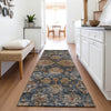Piper Looms Mayfield Damask AMF1094 Navy Machine Washable Area Rug Runner Lifestyle Image Feature