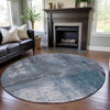 Piper Looms Mayfield Modern AMF1095 Blue Machine Washable Area Rug Round Lifestyle Image Feature