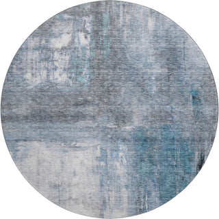 Piper Looms Mayfield Modern AMF1095 Blue Machine Washable Area Rug Round Main Image