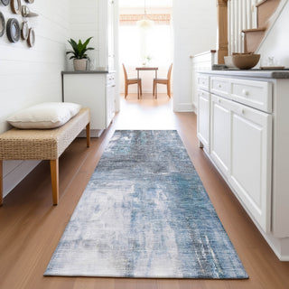 Piper Looms Mayfield Modern AMF1095 Blue Machine Washable Area Rug Runner Lifestyle Image Feature