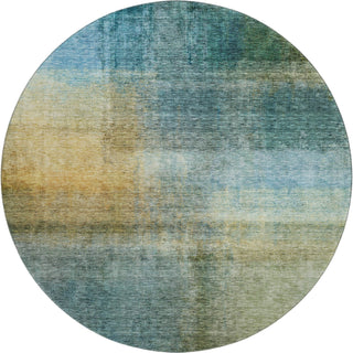 Piper Looms Mayfield Modern AMF1096 Blue Machine Washable Area Rug Round Main Image