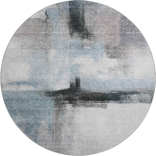 Piper Looms Mayfield Modern AMF1097 Blue Machine Washable Area Rug Round Main Image