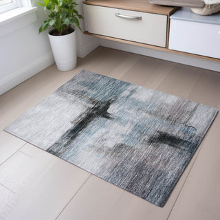 Piper Looms Mayfield Modern AMF1097 Blue Machine Washable Area Rug Scatter Lifestyle Image Feature