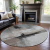Piper Looms Mayfield Modern AMF1097 Mocha Machine Washable Area Rug Round Lifestyle Image Feature