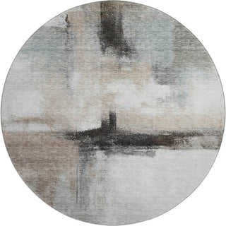 Piper Looms Mayfield Modern AMF1097 Mocha Machine Washable Area Rug Round Main Image