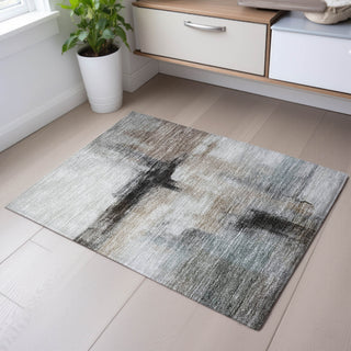 Piper Looms Mayfield Modern AMF1097 Mocha Machine Washable Area Rug Scatter Lifestyle Image Feature