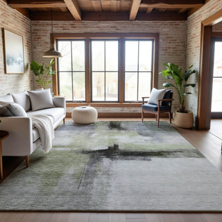 Piper Looms Mayfield Modern AMF1097 Sage Machine Washable Area Rug Lifestyle Image Feature
