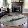 Piper Looms Mayfield Modern AMF1097 Sage Machine Washable Area Rug Round Lifestyle Image Feature