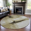 Piper Looms Mayfield Modern AMF1097 Wheat Machine Washable Area Rug Round Lifestyle Image Feature