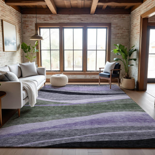 Piper Looms Mayfield Swirls AMF1098 Aloe Machine Washable Area Rug Lifestyle Image Feature