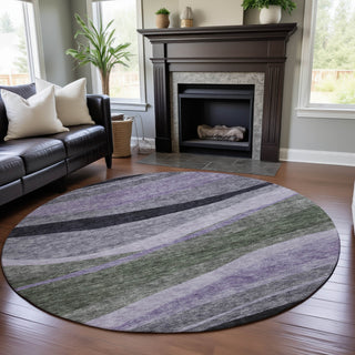 Piper Looms Mayfield Swirls AMF1098 Aloe Machine Washable Area Rug Round Lifestyle Image Feature