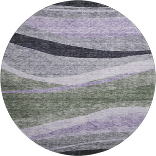 Piper Looms Mayfield Swirls AMF1098 Aloe Machine Washable Area Rug Round Main Image