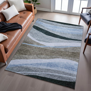 Piper Looms Mayfield Swirls AMF1098 Brown Machine Washable Area Rug Lifestyle Image Feature