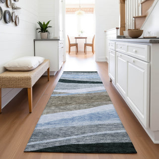 Piper Looms Mayfield Swirls AMF1098 Brown Machine Washable Area Rug Runner Lifestyle Image Feature