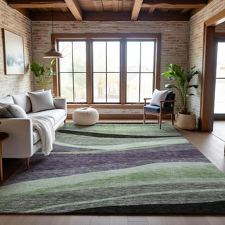 Piper Looms Mayfield Swirls AMF1098 Purple Machine Washable Area Rug Lifestyle Image Feature