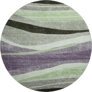 Piper Looms Mayfield Swirls AMF1098 Purple Machine Washable Area Rug Round Main Image