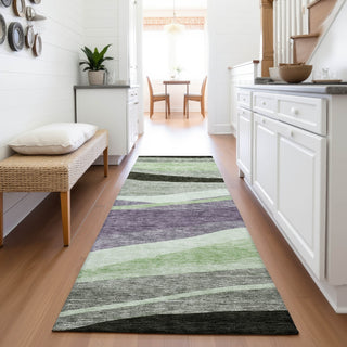 Piper Looms Mayfield Swirls AMF1098 Purple Machine Washable Area Rug Runner Lifestyle Image Feature