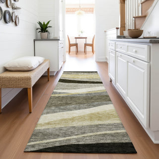 Piper Looms Mayfield Swirls AMF1098 Taupe Machine Washable Area Rug Runner Lifestyle Image Feature