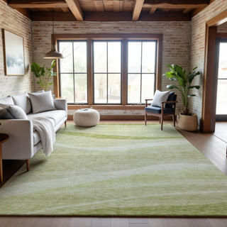Piper Looms Mayfield Swirls AMF1099 Aloe Machine Washable Area Rug Lifestyle Image Feature