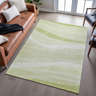 Piper Looms Mayfield Swirls AMF1099 Aloe Machine Washable Area Rug Lifestyle Image Feature