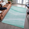 Piper Looms Mayfield Swirls AMF1099 Aqua Machine Washable Area Rug Lifestyle Image Feature