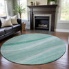 Piper Looms Mayfield Swirls AMF1099 Aqua Machine Washable Area Rug Round Lifestyle Image Feature