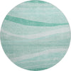 Piper Looms Mayfield Swirls AMF1099 Aqua Machine Washable Area Rug Round Main Image