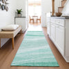Piper Looms Mayfield Swirls AMF1099 Aqua Machine Washable Area Rug Runner Lifestyle Image Feature