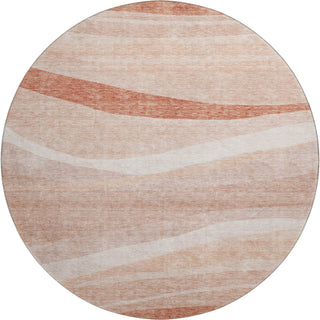 Piper Looms Mayfield Swirls AMF1099 Salmon Machine Washable Area Rug Round Main Image