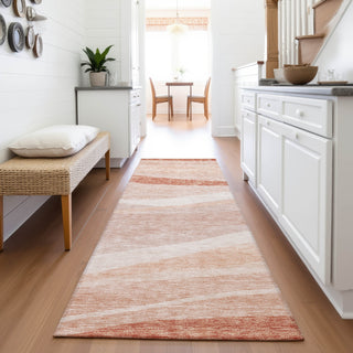Piper Looms Mayfield Swirls AMF1099 Salmon Machine Washable Area Rug Runner Lifestyle Image Feature