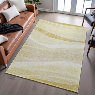 Piper Looms Mayfield Swirls AMF1099 Wheat Machine Washable Area Rug Lifestyle Image Feature