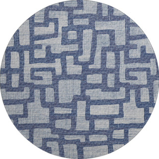 Piper Looms Mayfield Contemporary AMF110 Blue Machine Washable Area Rug Round Main Image