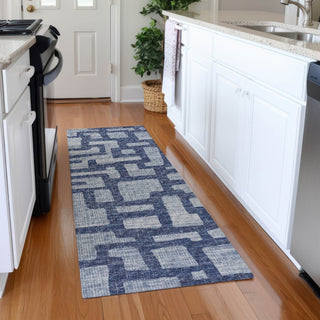 Piper Looms Mayfield Contemporary AMF110 Blue Machine Washable Area Rug Runner Lifestyle Image Feature