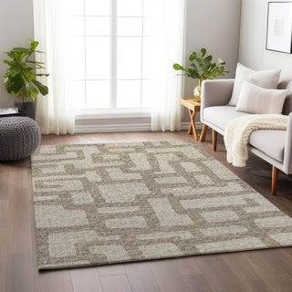 Piper Looms Mayfield Contemporary AMF110 Tan Machine Washable Area Rug Lifestyle Image Feature