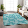 Piper Looms Mayfield Contemporary AMF110 Turquoise Machine Washable Area Rug Lifestyle Image Feature