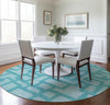 Piper Looms Mayfield Contemporary AMF110 Turquoise Machine Washable Area Rug Round Lifestyle Image Feature