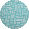 Piper Looms Mayfield Contemporary AMF110 Turquoise Machine Washable Area Rug Round Main Image